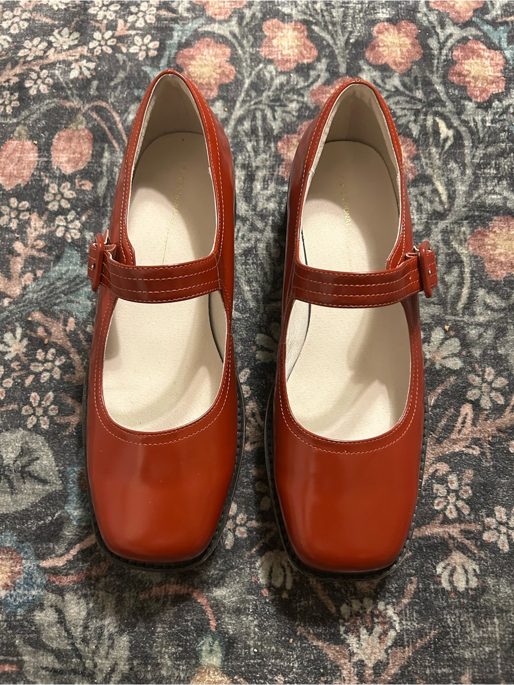Intentionally Blank Veronica Mary Jane Box Leather Lug Sole Size 12 NWOB